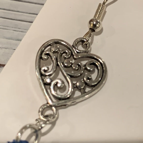 Heart Dangle Earrings - Picture 3 of 6